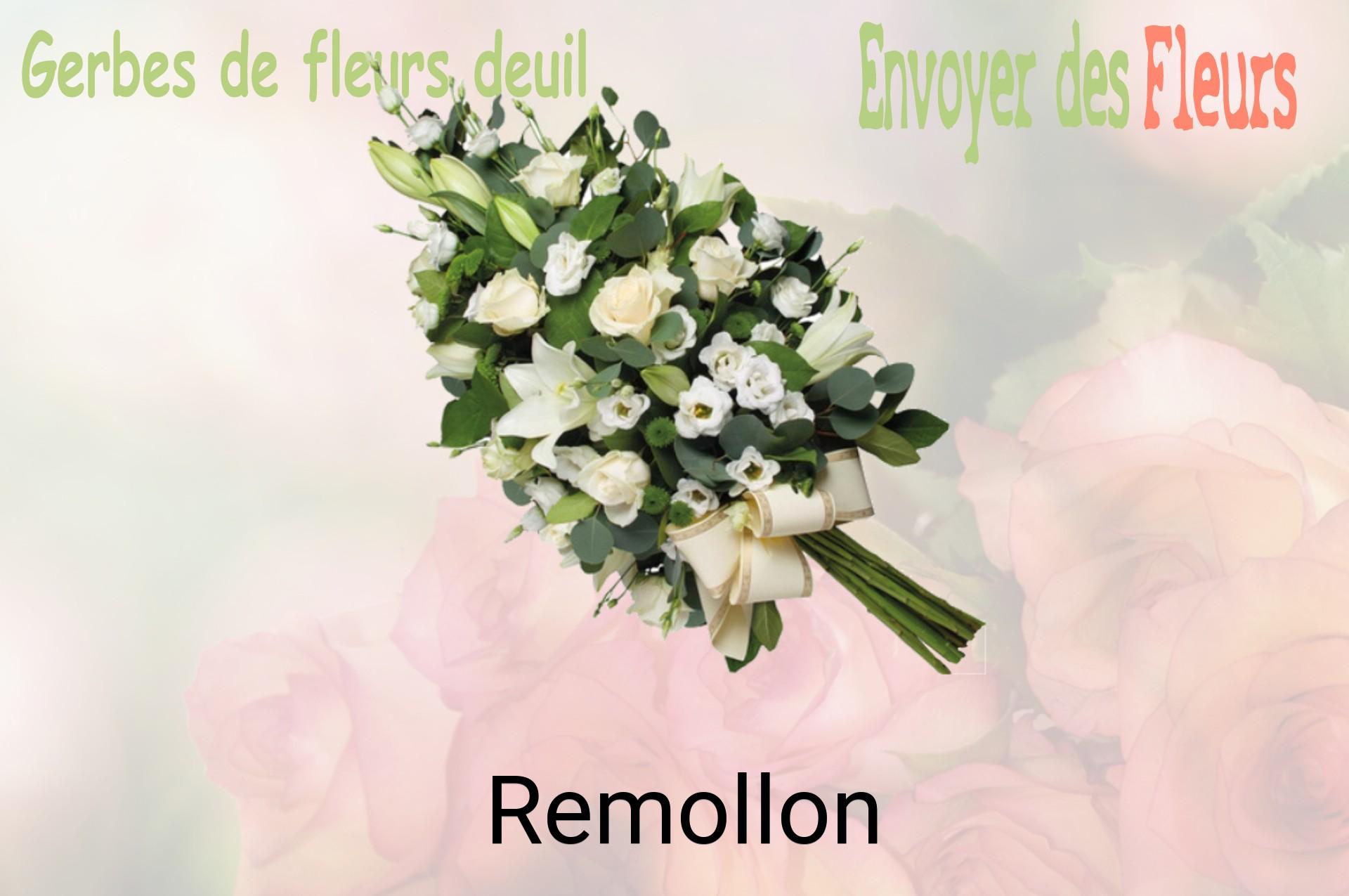 Gerbe de fleurs de deuil livrée à Remollon